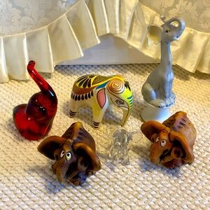 6 MINI ELEPHANT FIGURINES